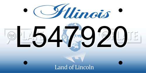 L547920 Illinois License Plate