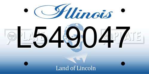 L549047 Illinois License Plate