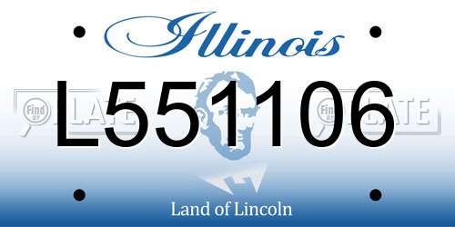 L551106 Illinois License Plate