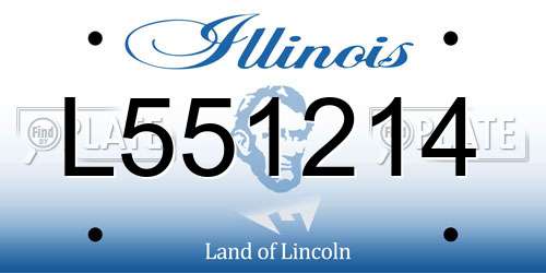 L551214 Illinois License Plate