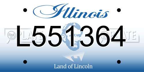 L551364 Illinois License Plate