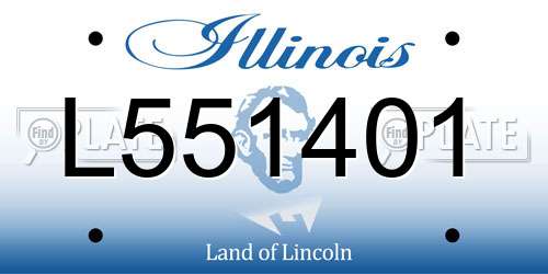 L551401 Illinois License Plate