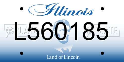 L560185 Illinois License Plate