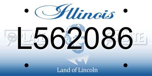 L562086 Illinois License Plate