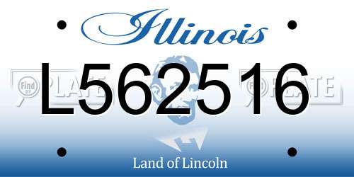 L562516 Illinois License Plate