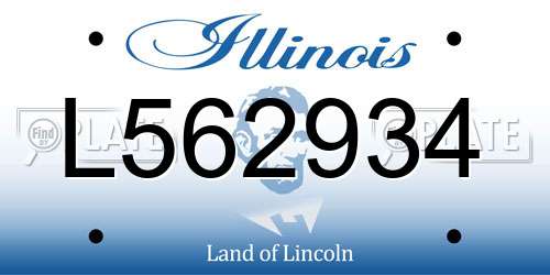 L562934 Illinois License Plate