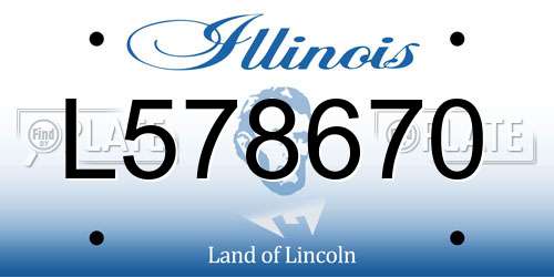 L578670 Illinois License Plate