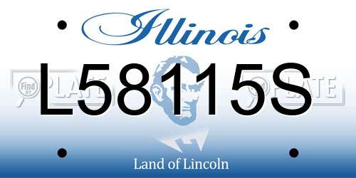 L58115S Illinois License Plate