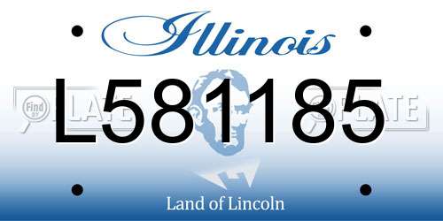 L581185 Illinois License Plate