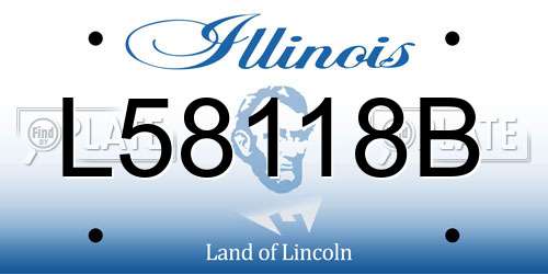 L58118B Illinois License Plate