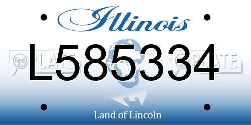 L585334 Illinois License Plate