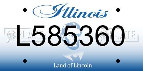 L585360 Illinois License Plate