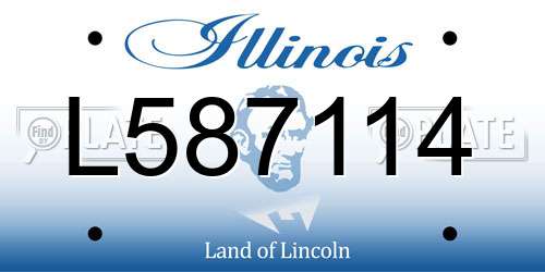 L587114 Illinois License Plate