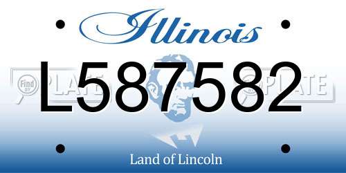 L587582 Illinois License Plate