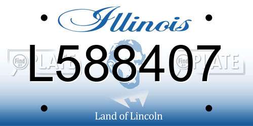L588407 Illinois License Plate
