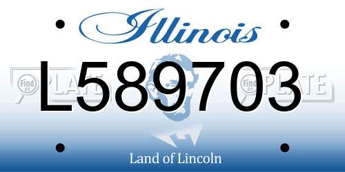 L589703 Illinois License Plate