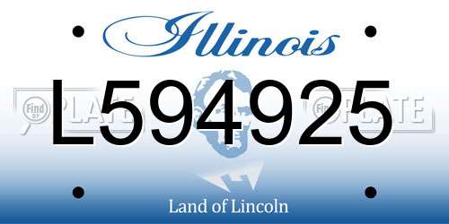 L594925 Illinois License Plate