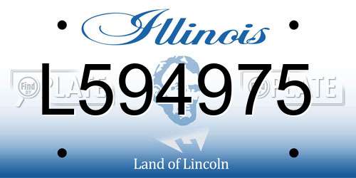 L594975 Illinois License Plate