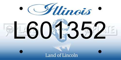 L601352 Illinois License Plate