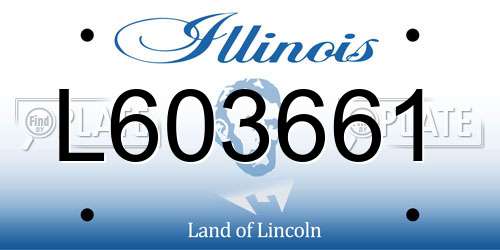 L603661 Illinois License Plate
