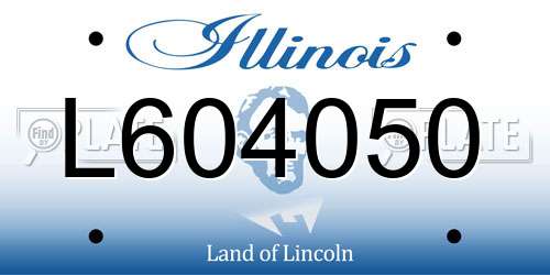 L604050 Illinois License Plate