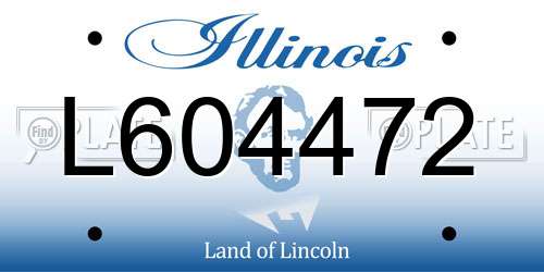 L604472 Illinois License Plate