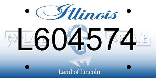 L604574 Illinois License Plate