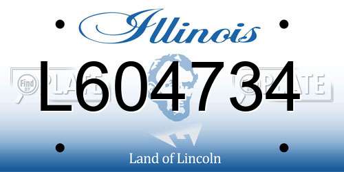L604734 Illinois License Plate