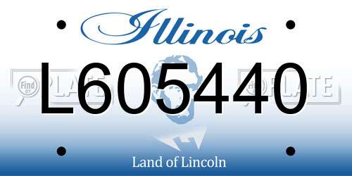 L605440 Illinois License Plate