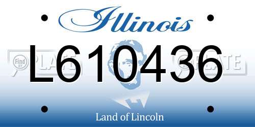 L610436 Illinois License Plate