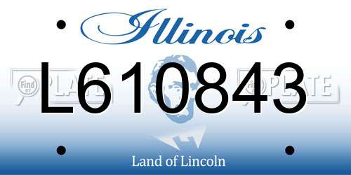 L610843 Illinois License Plate