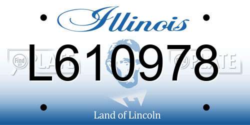 L610978 Illinois License Plate