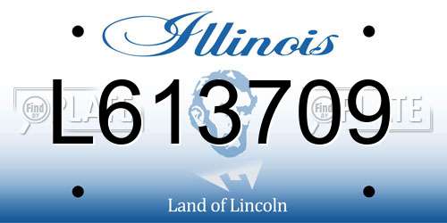 L613709 Illinois License Plate