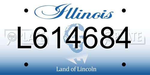 L614684 Illinois License Plate