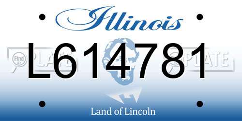 L614781 Illinois License Plate
