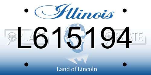 L615194 Illinois License Plate