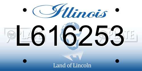 L616253 Illinois License Plate