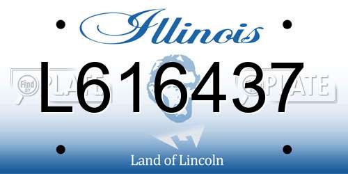 L616437 Illinois License Plate
