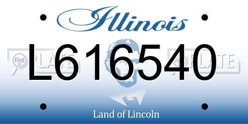 L616540 Illinois License Plate
