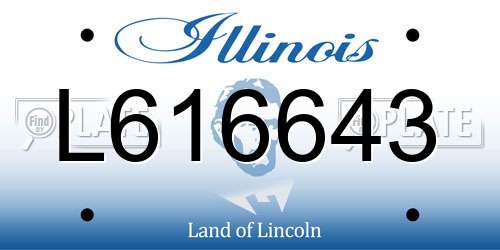 L616643 Illinois License Plate