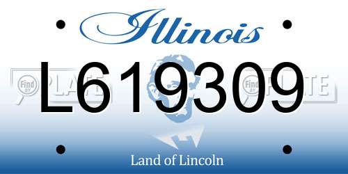 L619309 Illinois License Plate