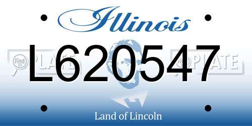 L620547 Illinois License Plate