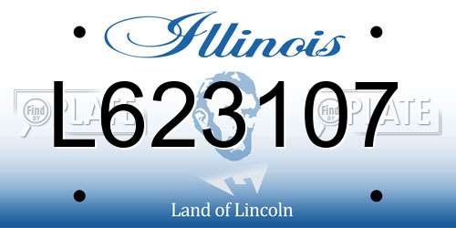 L623107 Illinois License Plate