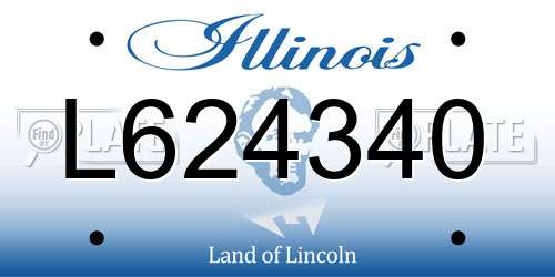 L624340 Illinois License Plate