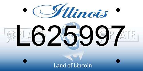 L625997 Illinois License Plate