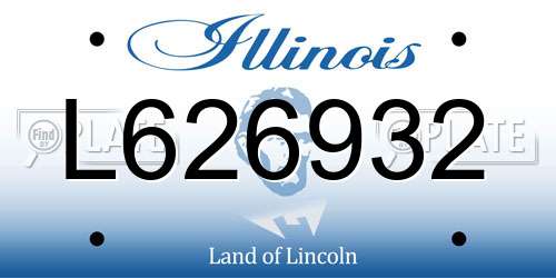 L626932 Illinois License Plate