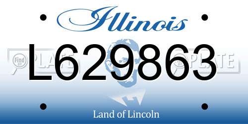 L629863 Illinois License Plate