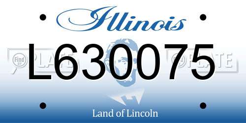 L630075 Illinois License Plate
