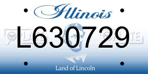 L630729 Illinois License Plate