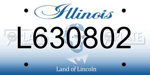 L630802 Illinois License Plate